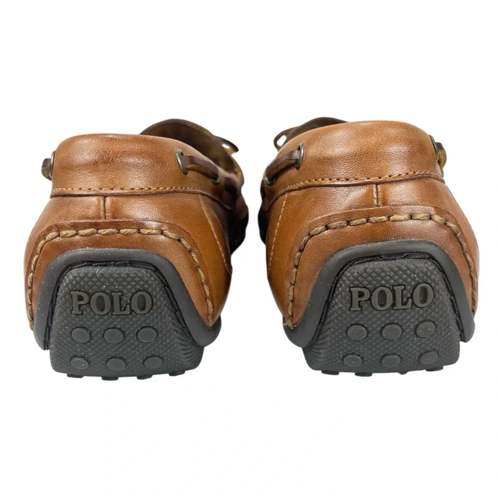 Polo Ralph Lauren Men‎ 9D Brown Leather Boat Loafer Driving Moccasin Shoes